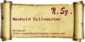 Neuhold Szilveszter névjegykártya